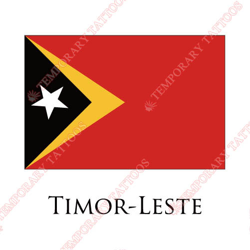 Timor Leste flag Customize Temporary Tattoos Stickers NO.2000